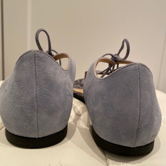 Hugo Boss blue suede & snake skin flat sandals & suede tie-up laces. Size 37.5 - Picture 5 of 9